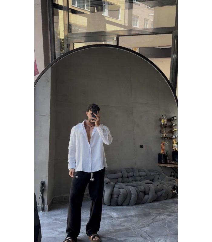 Oversize Keten Gömlek