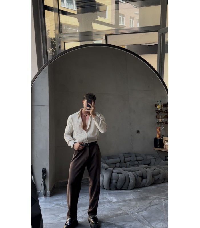 Oversize Modal Kumaş Gömlek