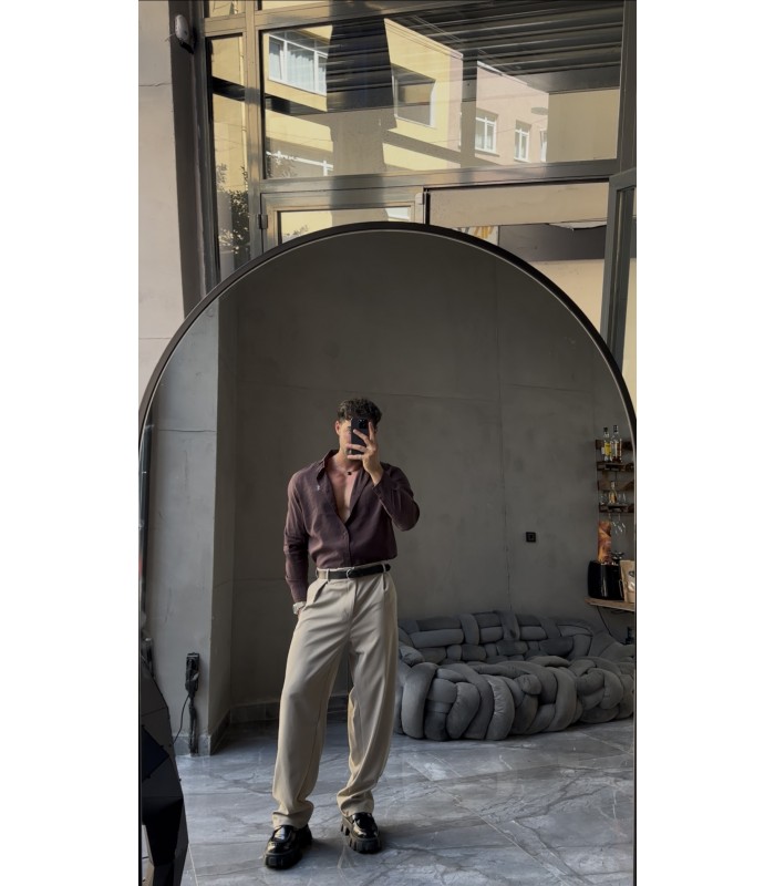Oversize Modal Kumaş Gömlek