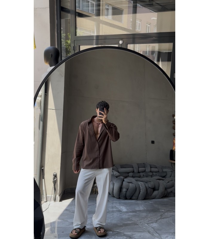 Yeni Sezon Oversize Bengalin Kumaş Gömlek
